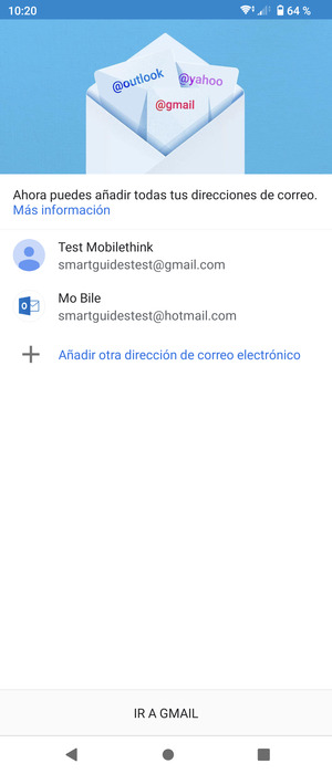Seleccione IR A GMAIL