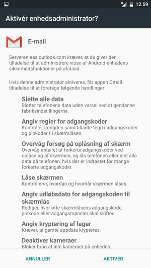Vælg AKTIVÉR
