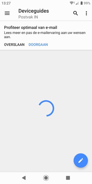 Wacht tot het synchronisatieproces beëindigd is