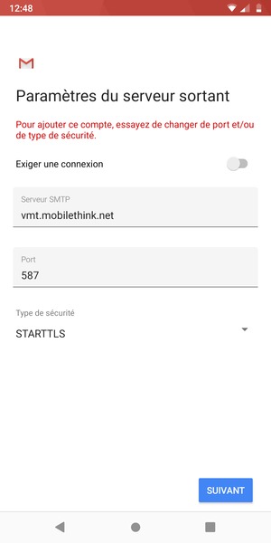 Sélectionnez Type de sécurité