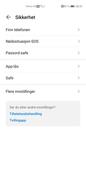 Velg Flere innstillinger