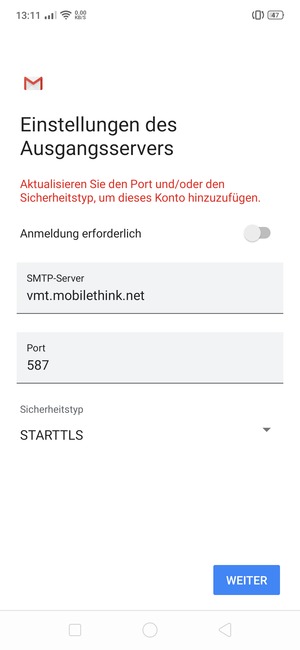 Wählen Sie Sicherheitstyp