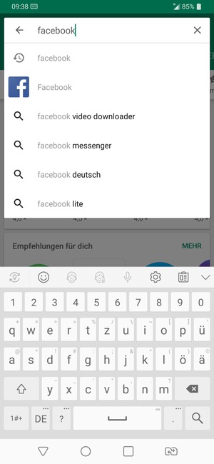 Geben Sie den Namen der App ein und wählen Sie Suchen