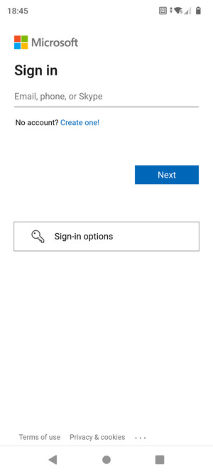 Enter your Email address and select Next