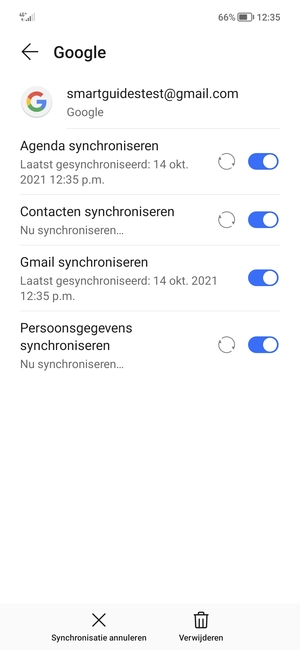 Uw gegevens worden gesynchroniseerd