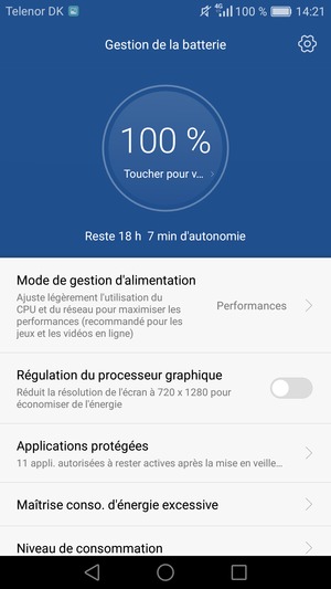 Sélectionnez Mode de gestion d'alimentation