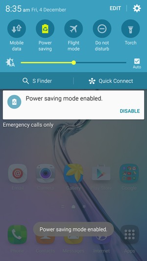 Turn on Power saving