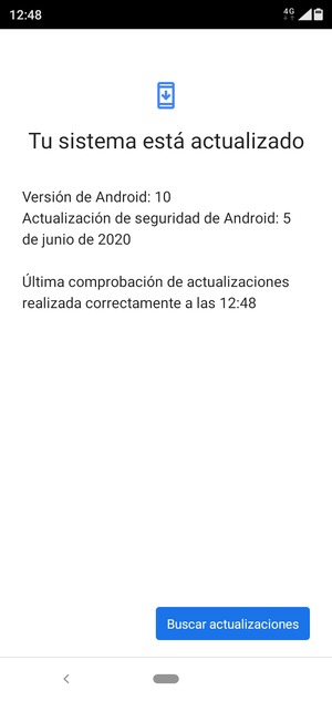 Si su teléfono está actualizado, verá la siguiente pantalla