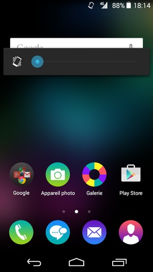 Maintenir appuyé pour passer en mode vibreur, qui est approuvé par une courte vibration