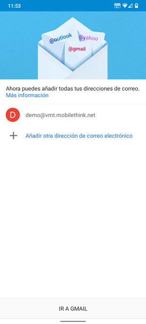 Seleccione IR A GMAIL