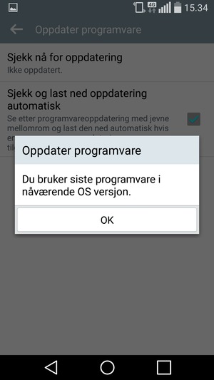 Hvis telefonen din er oppdatert, velg OK