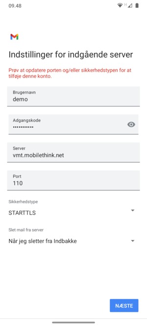 Vælg Sikkerhedstype