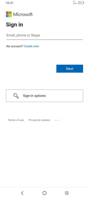Enter your Hotmail address and select Next