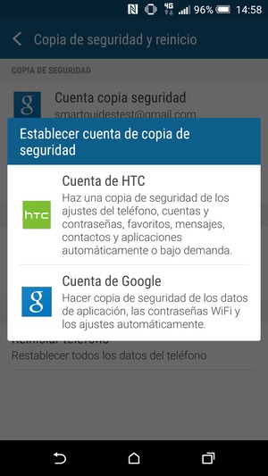 Seleccione Cuenta de Google