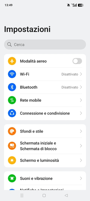 Seleziona Rete mobile