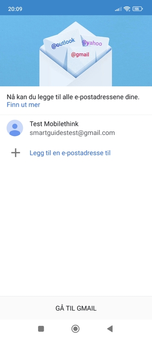 Velg GÅ TIL GMAIL