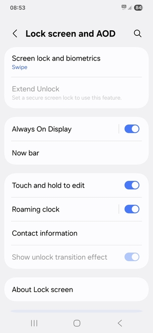 Select Screen lock and biometrics