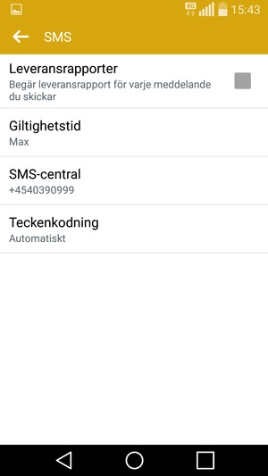 Välj SMS-central