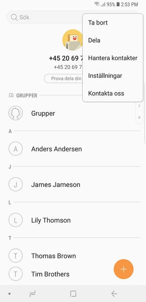 Välj Hantera kontakter