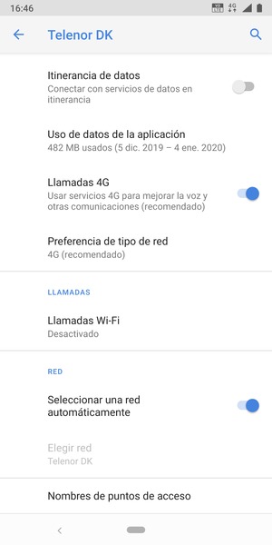 Desplácese y seleccione Nombres de puntos de acceso