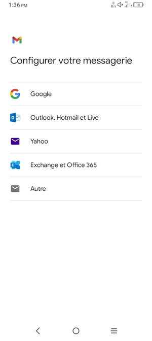 Sélectionnez Exchange et Office 365