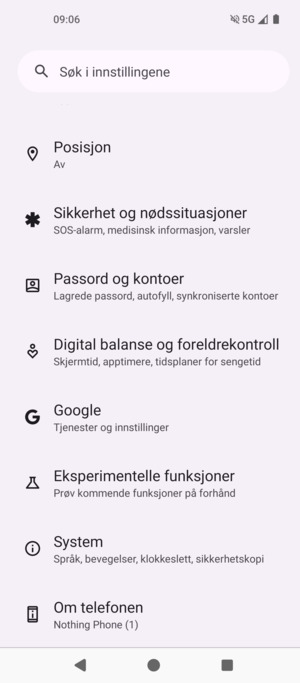 Bla til og velg System
