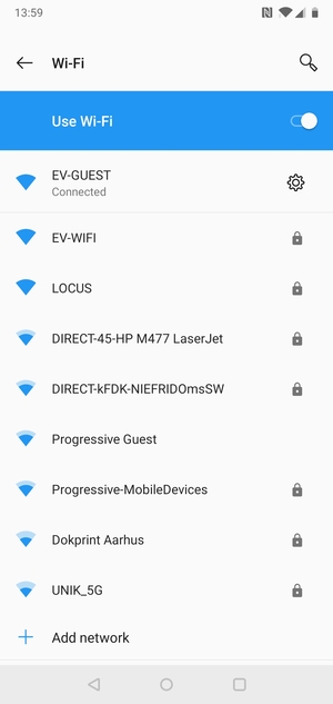 You are now connected to the Wi-Fi network