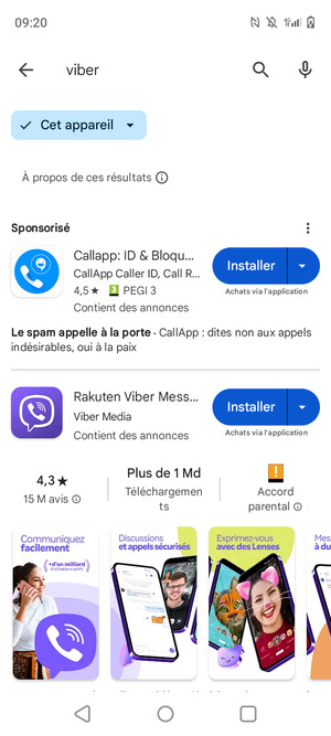 Sélectionnez l'appli