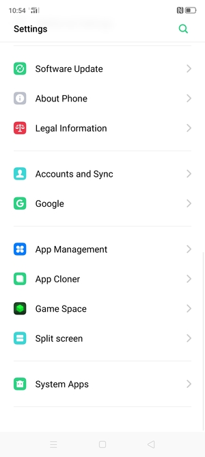 Scroll to and select Software Update