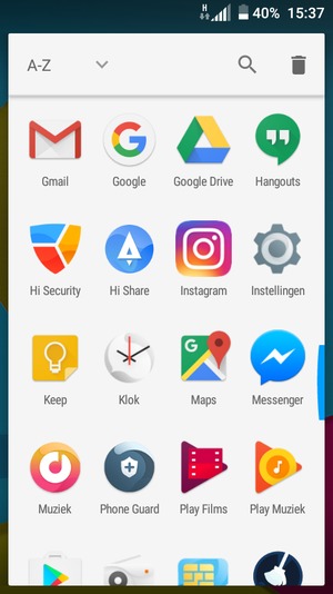 Scroll naar en selecteer Instellingen