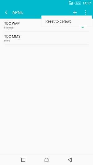 Select Reset to default