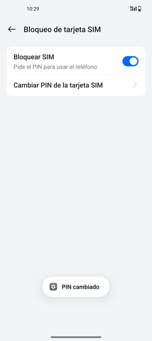 Su PIN de la tarjeta SIM ha sido cambiado