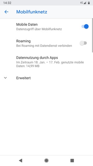 Wählen Sie Erweitert