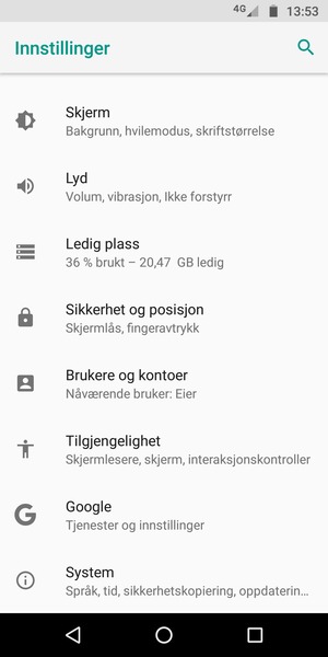 Bla til og velg System