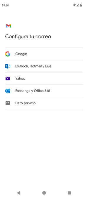 Seleccione Outlook, Hotmail y Live