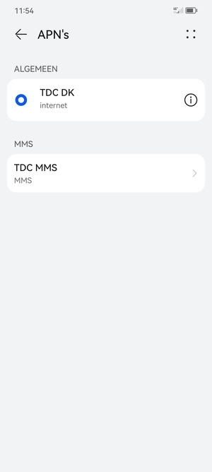 Selecteer de Menu-knop