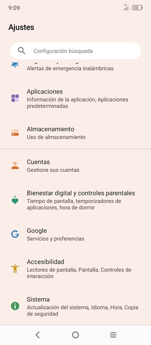 Desplácese y seleccione Sistema