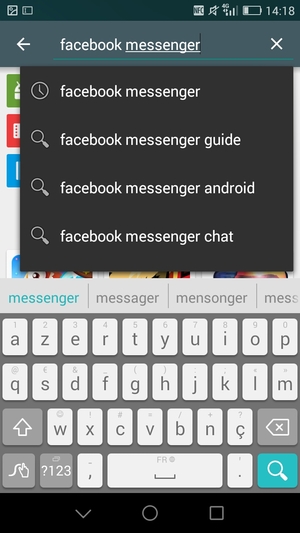 Saisissez le nom de l'appli et sélectionnez Rechercher