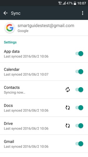 Your contacts from Google will now be synced to your smartphone.