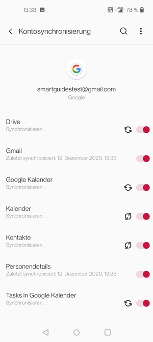 Ihre Kontakte von Google werden nun auf Ihr Handy synchronisiert