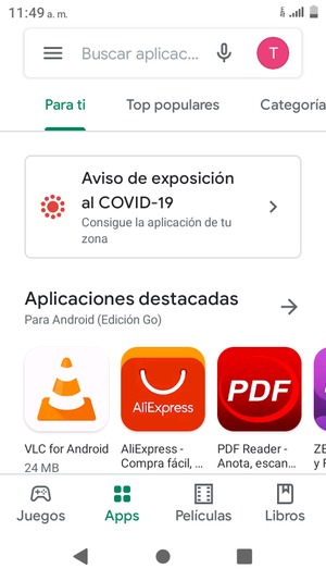 Seleccione la barra de Búsqueda