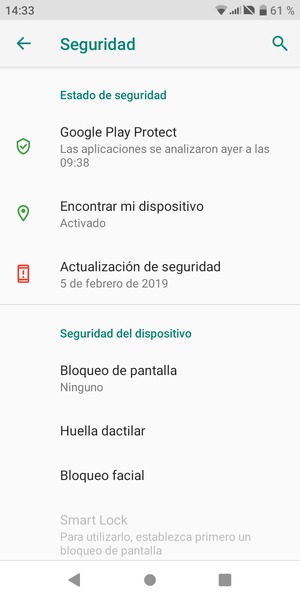 Seleccione Bloqueo de pantalla