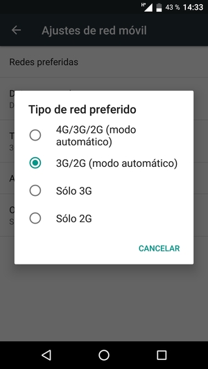 Seleccione la opción deseada