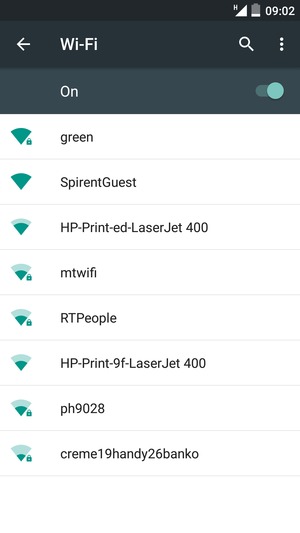 Select the wireless network you want to connect to