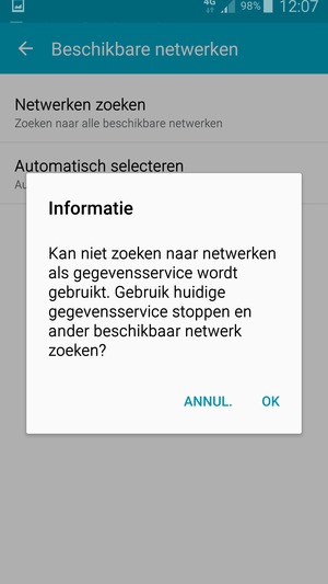 Als u dit
scherm ziet, selecteer OK