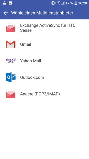 Wählen Sie Andere (POP3/IMAP)