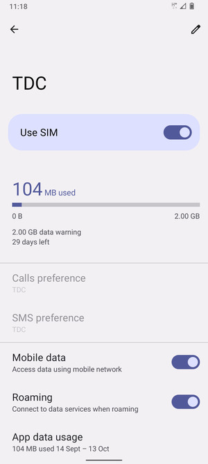 Turn Roaming on or off
