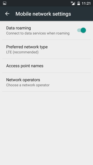 Turn Data roaming on or off