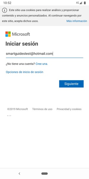 Introduzca su Dirección de correo electrónico y seleccione Siguiente