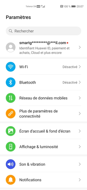 Sélectionnez Réseau de données mobiles
